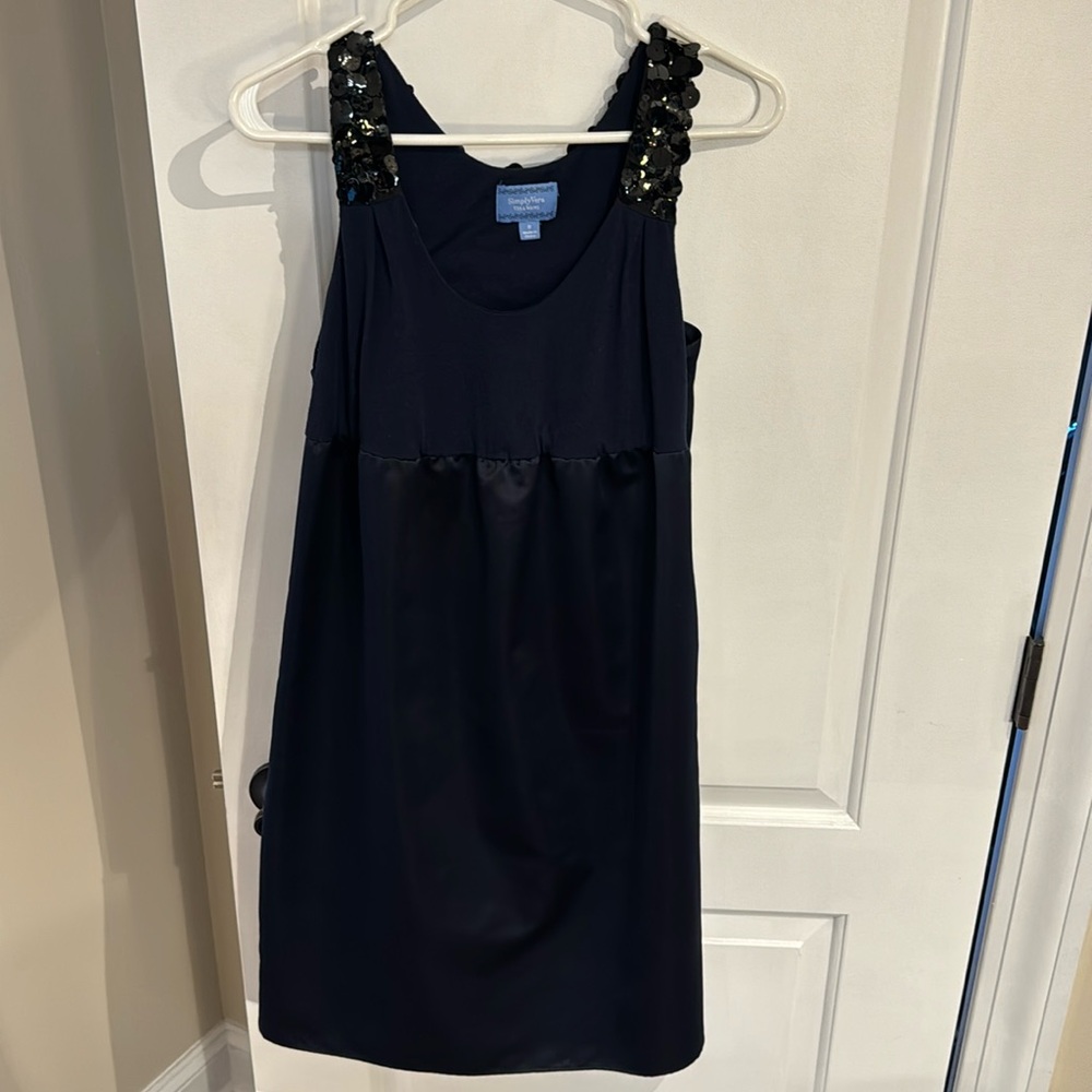 Simply Vera- Vera Wang Royal blue dress with sequin accent. Worn once, size 8